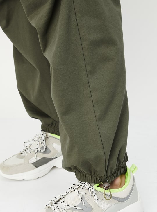 Women Relaxed Fit Solid Parachute Pants