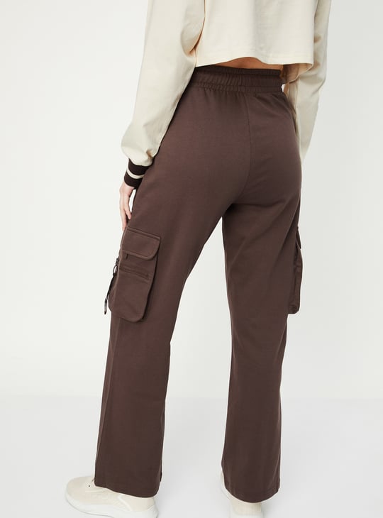 Women Solid Cargo Track Pants