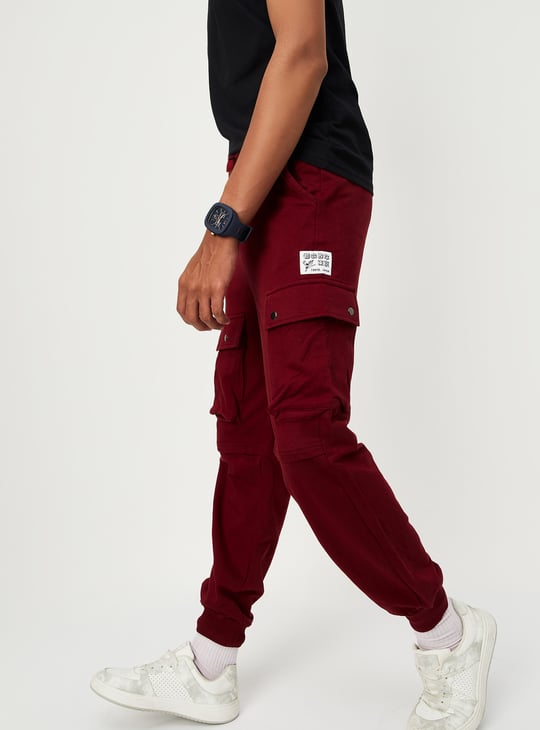 Boys Solid Cargo Joggers