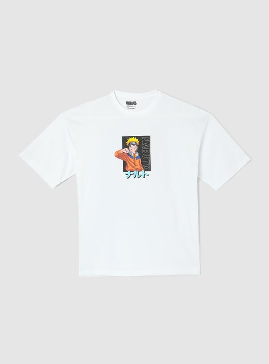 Boys Oversized Naruto Printed T-shirt Printed