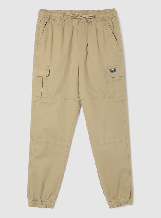 Boys Solid Cargo Joggers