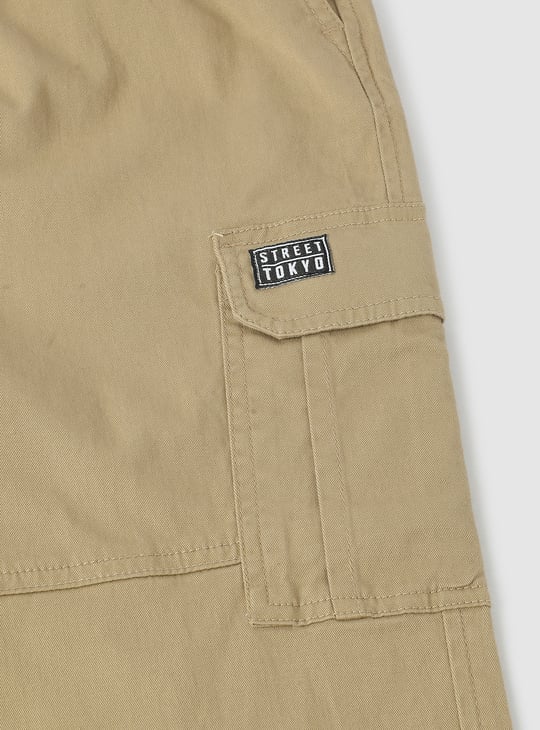 Boys Solid Cargo Joggers