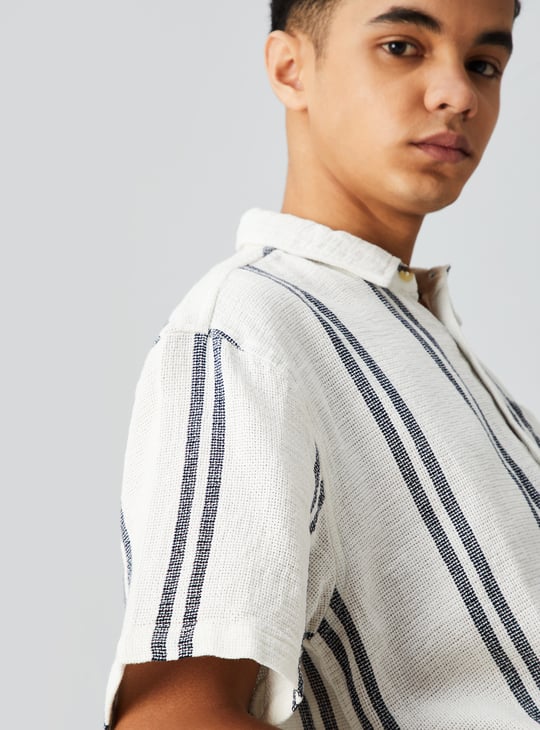 Boys Oversized Striped Shirt