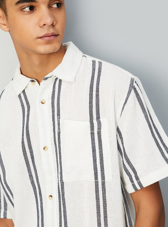 Boys Oversized Striped Shirt