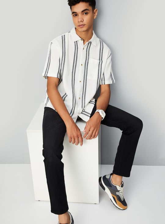 Boys Oversized Striped Shirt