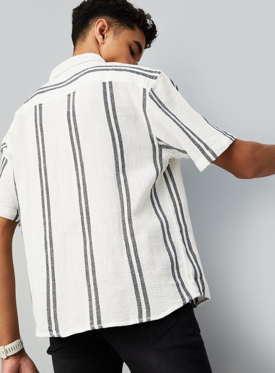 Boys Oversized Striped Shirt