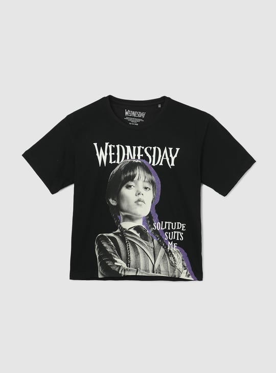 Girls Wednesday Printed Boxy T-shirt