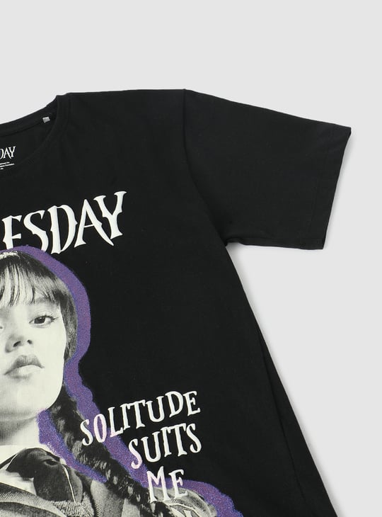 Girls Wednesday Printed Boxy T-shirt