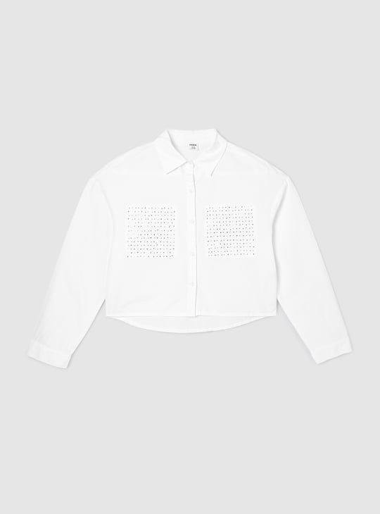 Girls Embellished Pocket Shirt