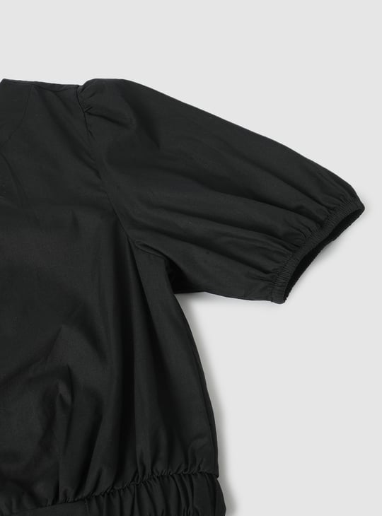 Girls Solid Crop Top