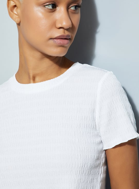 URB_N Women Textured Crop Top