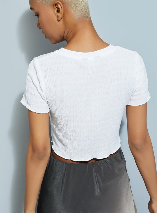 URB_N Women Textured Crop Top
