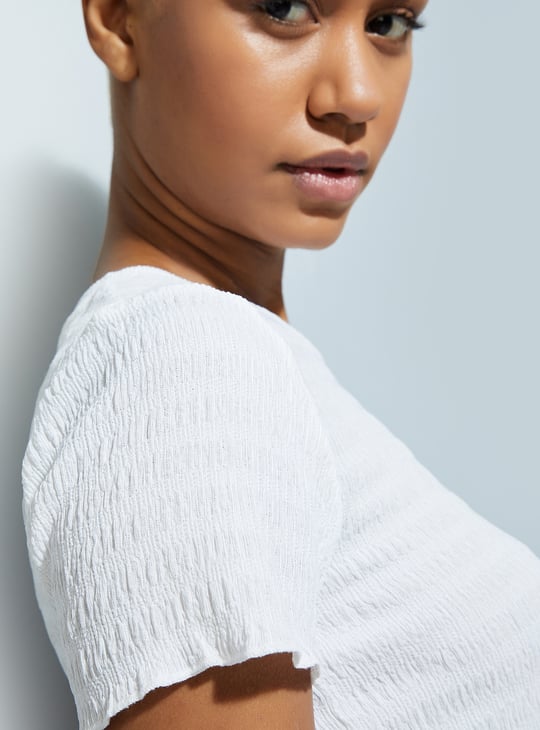 URB_N Women Textured Crop Top