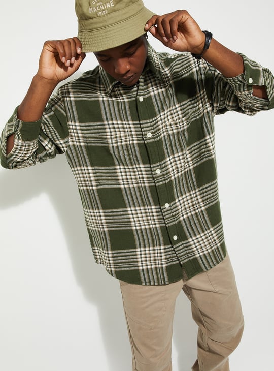 URB_N Men Relaxed Fit Checked Shacket