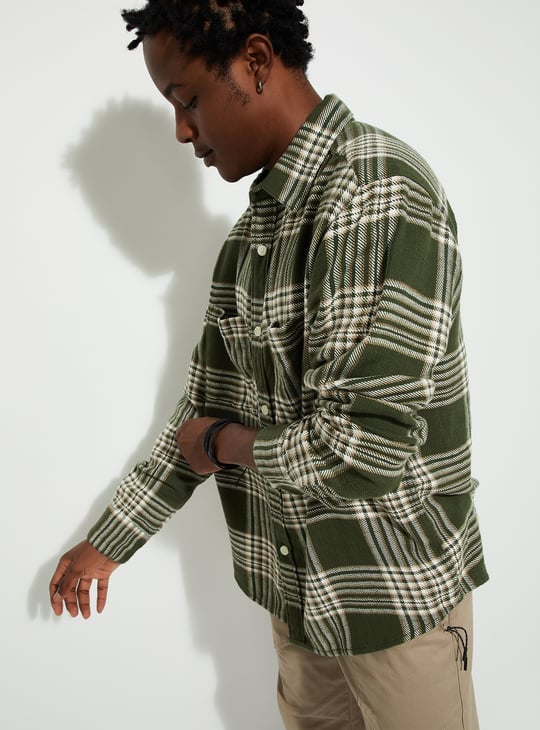 URB_N Men Relaxed Fit Checked Shacket
