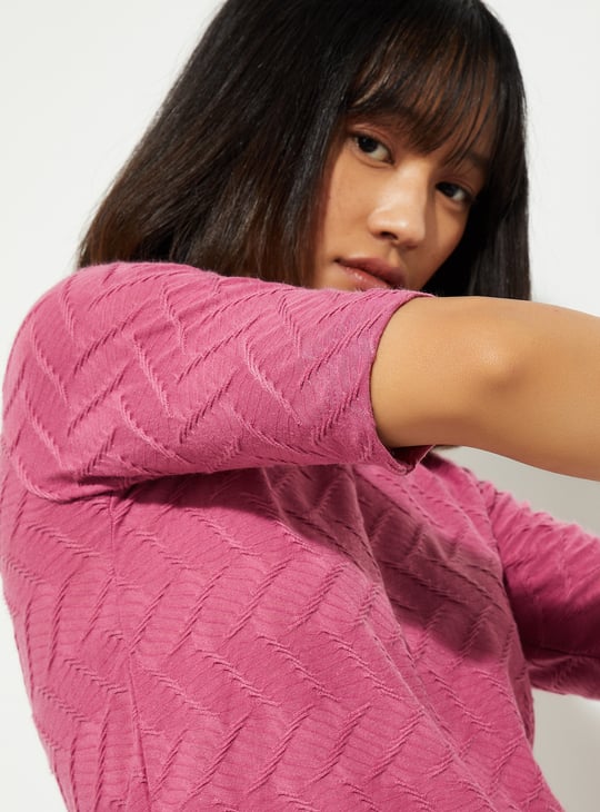 ALAYA F x URB_N Women Textured High Neck Top