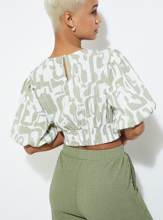 URB_N Women Printed Crop Top
