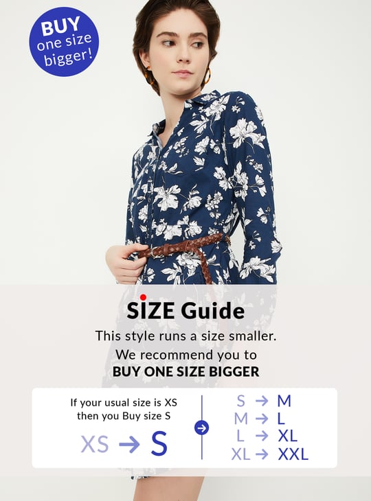 Women Floral Printed Belted Tunic