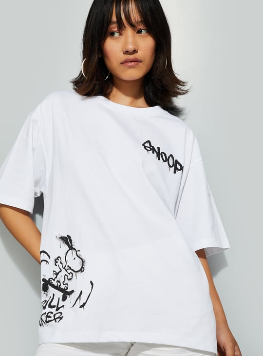 URB_N Women Snoopy Printed T-shirt | White | Printed