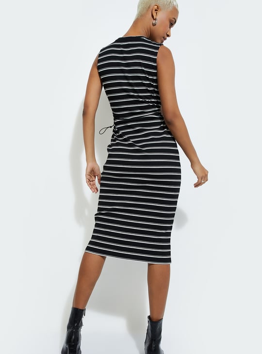 Black striped bodycon dress online