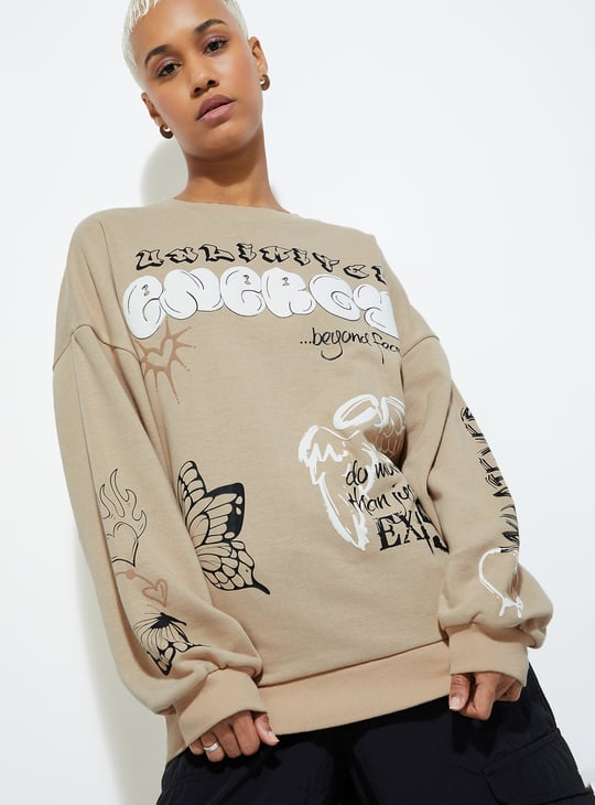 URB_N Women Graphic Printed Sweatshirt