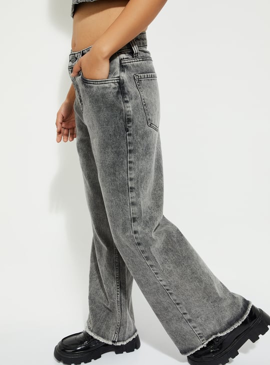 URB_N Women Washed Wide Leg Jeans