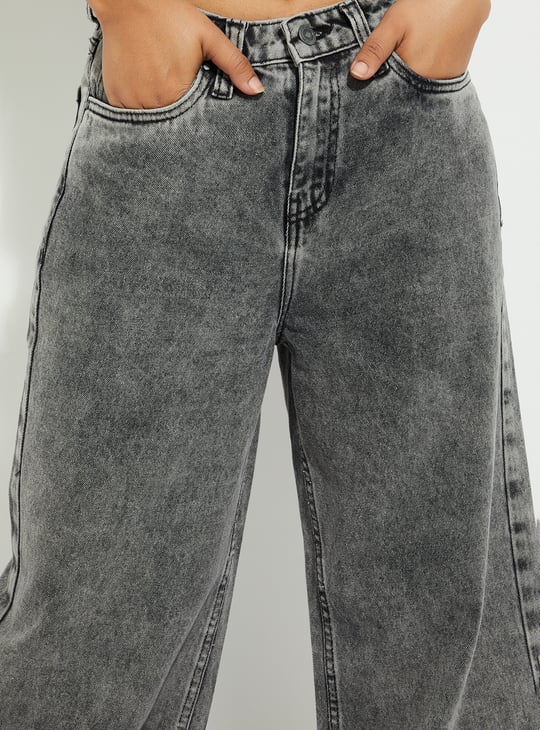 URB_N Women Washed Wide Leg Jeans