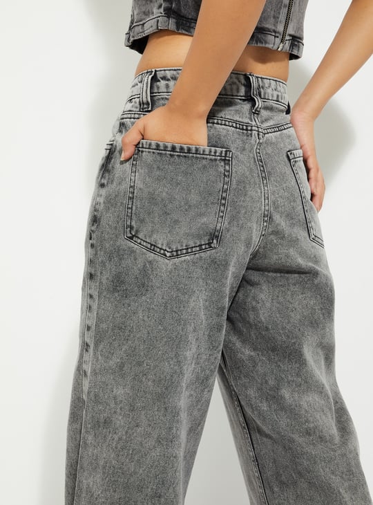URB_N Women Washed Wide Leg Jeans
