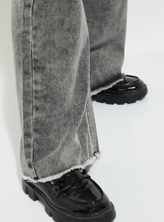 URB_N Women Washed Wide Leg Jeans