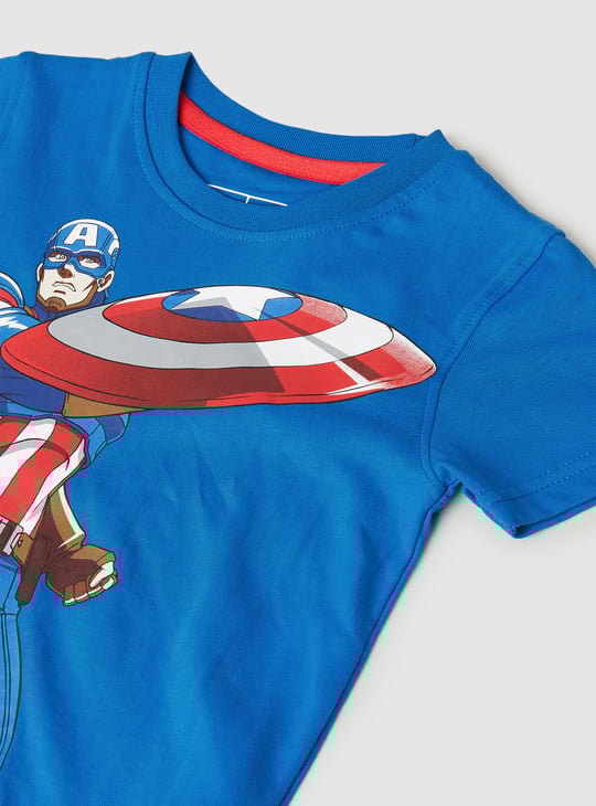 Boys Captain America Print T-shirt