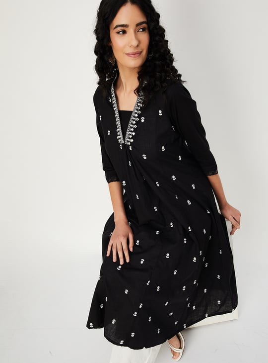 Women Embroidered A-line Kurta