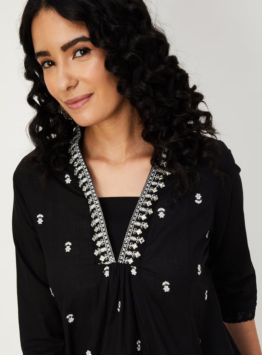 Women Embroidered A-line Kurta