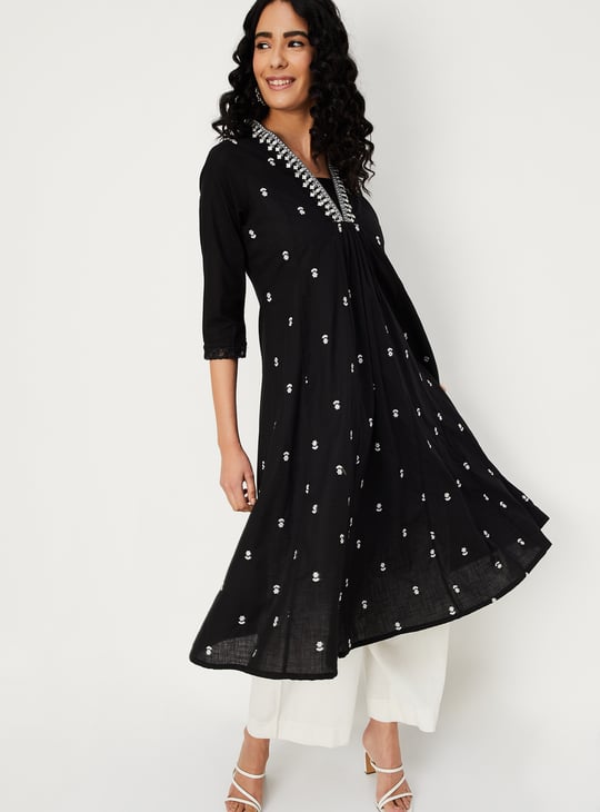 Women Embroidered A-line Kurta