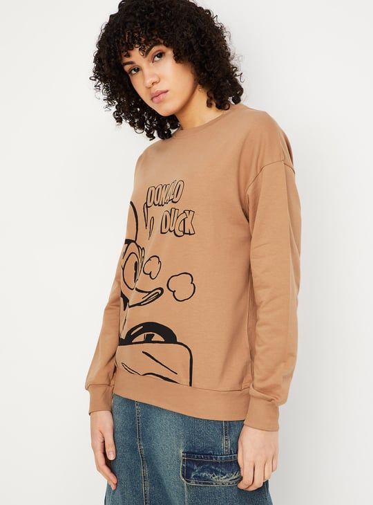 Women Donald Duck Printed Sweatshirt