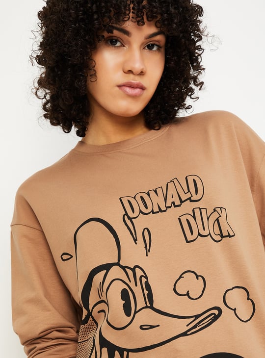 Women Donald Duck Printed Sweatshirt