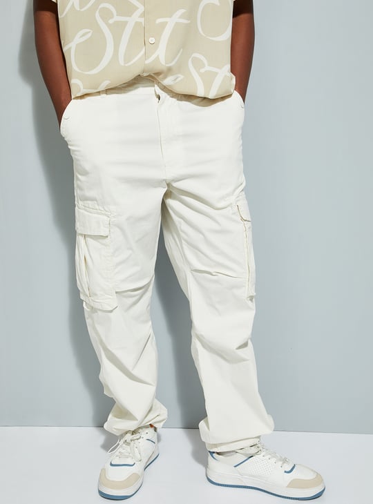 URB_N Men Relaxed Fit Parachute Cargo Pants