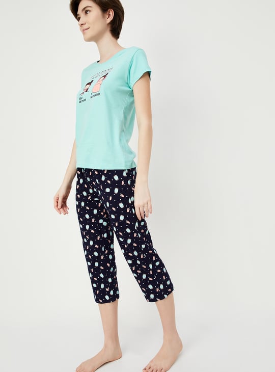 Women Printed Capri Set