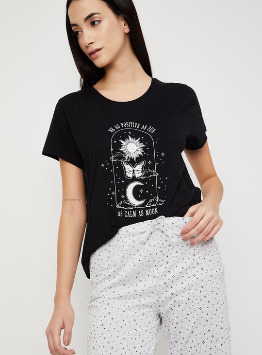 Women Printed PJ Set Printed