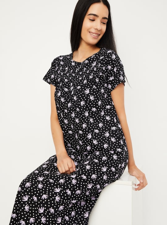 Women Printed Knit Nightgown