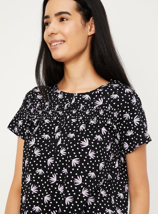 Women Printed Knit Nightgown