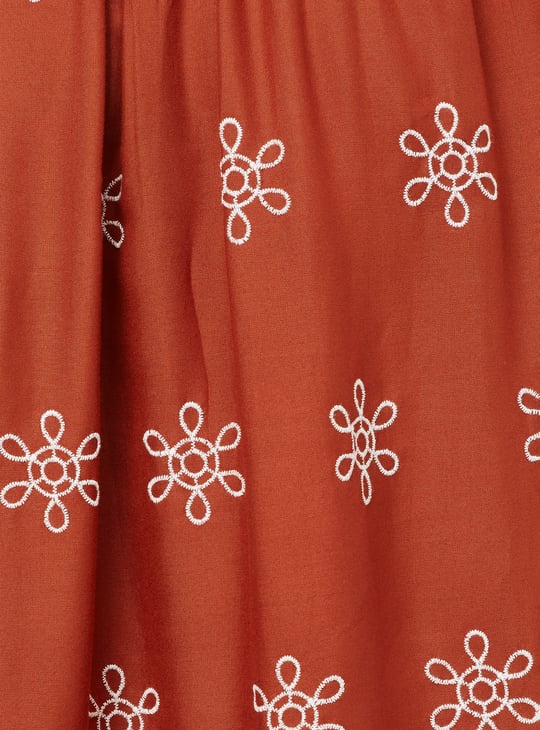 Women Embroidered Fit & Flare Dress