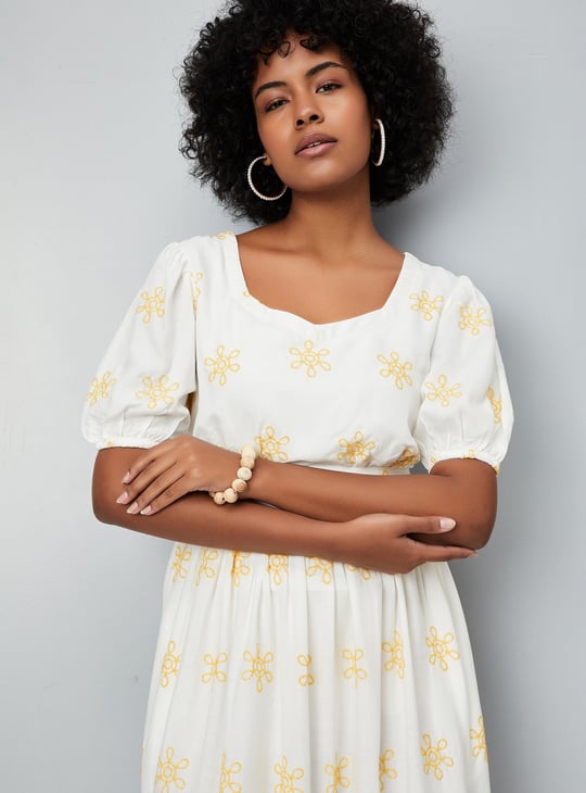 Women Embroidered Fit & Flare Dress