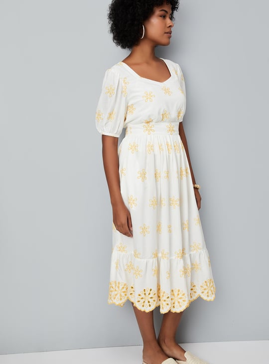 Women Embroidered Fit & Flare Dress