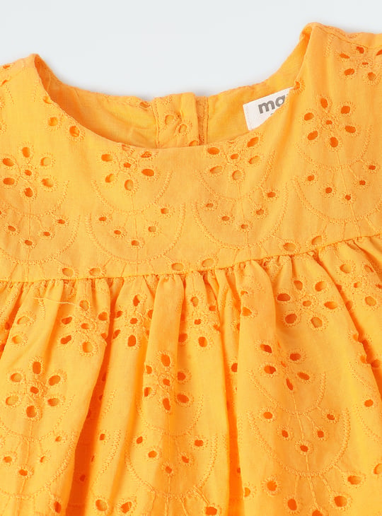 Girls Schiffli Peplum Dress