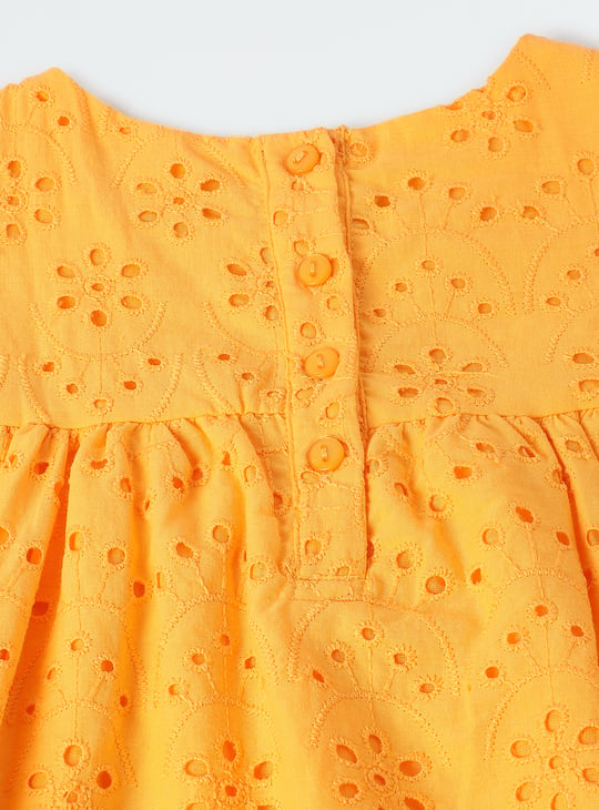Girls Schiffli Peplum Dress