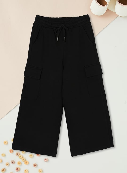 Girls Solid Cargo Trousers