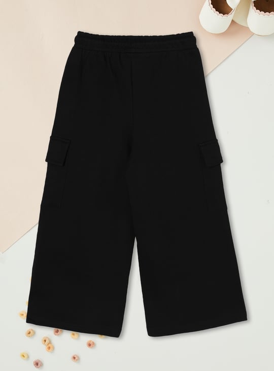 Girls Solid Cargo Trousers