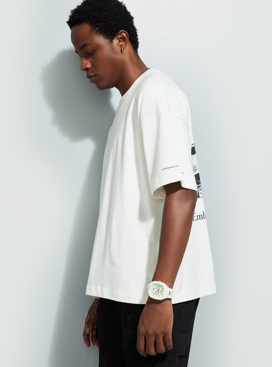 URB_N Men Boxy Fit Back Printed T-shirt