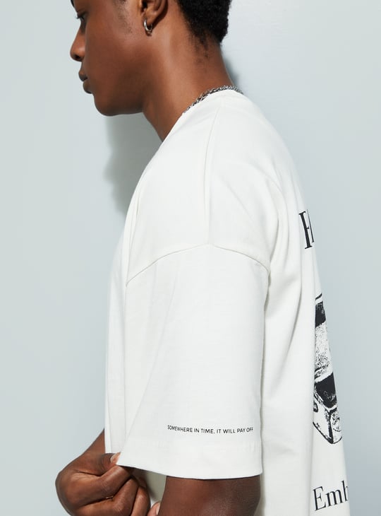 URB_N Men Boxy Fit Back Printed T-shirt