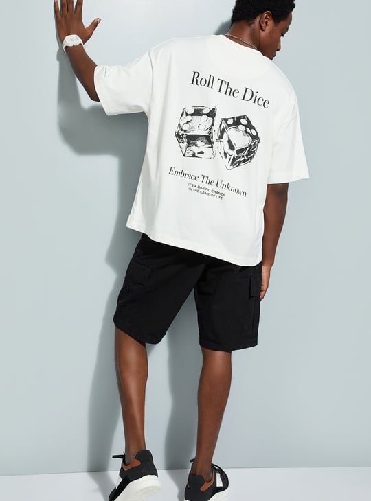 URB_N Men Boxy Fit Back Printed T-shirt